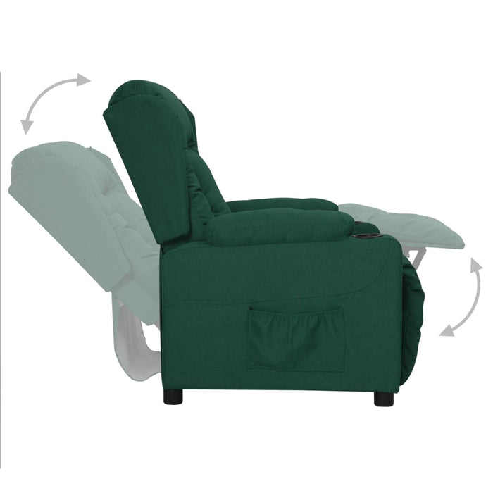 Fotoliu rabatabil, verde închis, material textil - WALTI WALTI