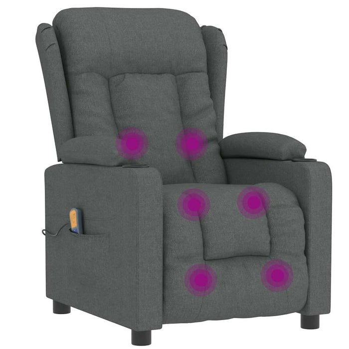 Fotoliu de masaj, gri închis, material textil - WALTI WALTI