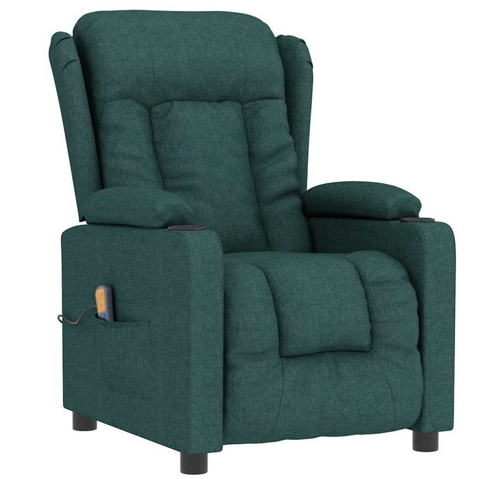 Fotoliu de masaj, verde închis, material textil - WALTI WALTI