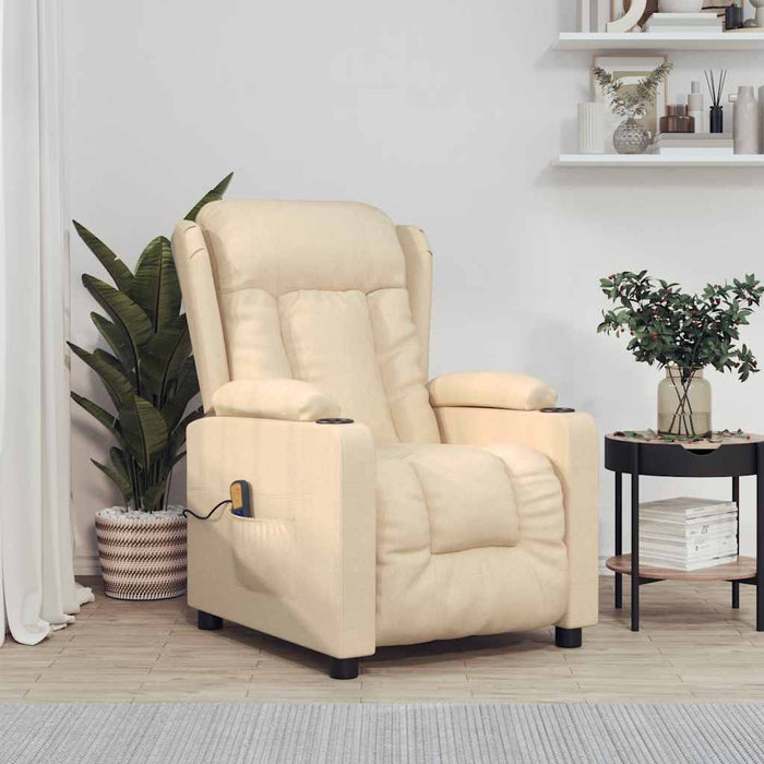 Fotoliu de masaj, crem, material textil WALTI