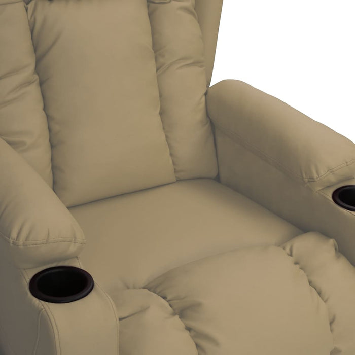 Fotoliu rabatabil, cappuccino, piele ecologică - WALTI WALTI
