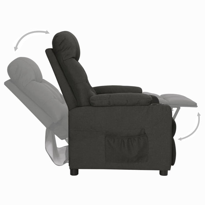 Fotoliu rabatabil, negru, material textil - WALTI WALTI