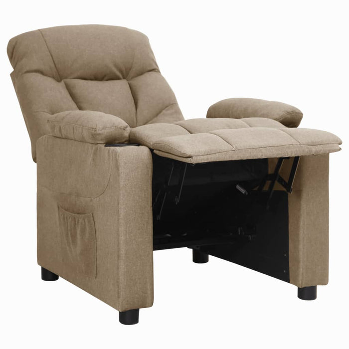 Fotoliu rabatabil, gri taupe, material textil WALTI
