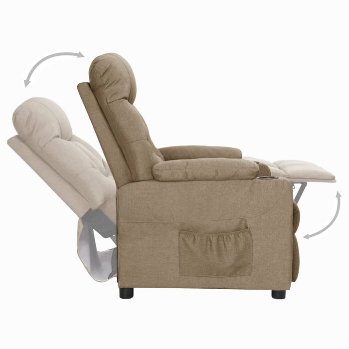 Fotoliu rabatabil, gri taupe, material textil WALTI
