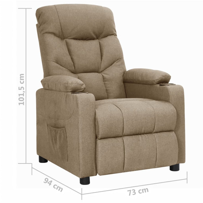Fotoliu rabatabil, gri taupe, material textil WALTI