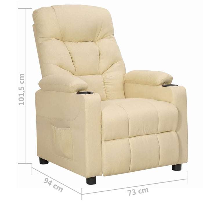 Fotoliu rabatabil, crem, material textil - WALTI WALTI