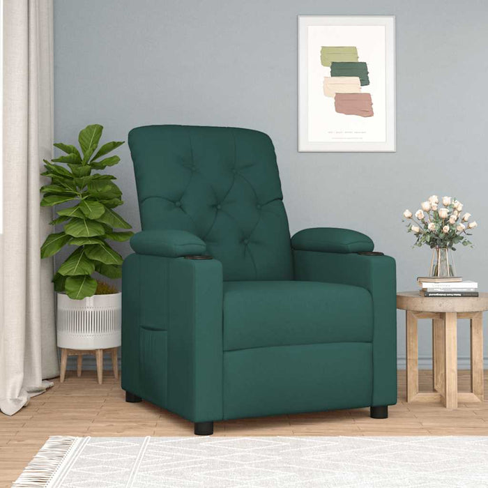 Fotoliu rabatabil, verde închis, material textil - WALTI WALTI