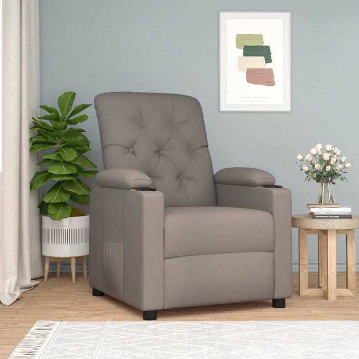 Fotoliu rabatabil, gri taupe, material textil - WALTI WALTI