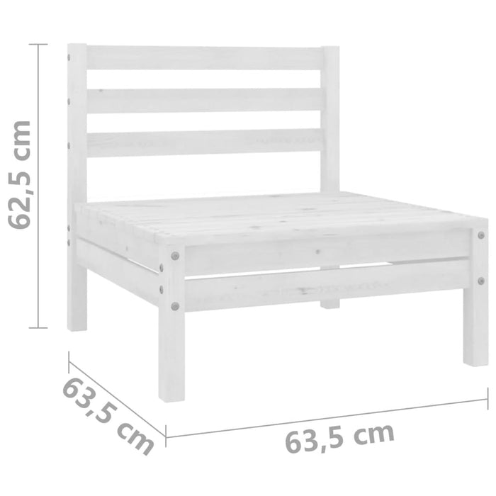 Set mobilier de grădină cu 2 locuri, alb, lemn masiv de pin - WALTI WALTI