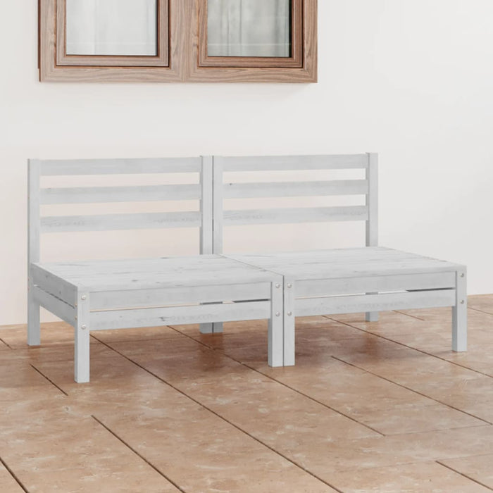 Set mobilier de grădină cu 2 locuri, alb, lemn masiv de pin - WALTI WALTI