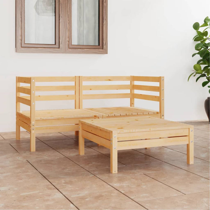 Set mobilier de grădină, 3 piese, lemn masiv de pin WALTI