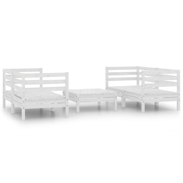 Set mobilier de grădină, 5 piese, alb, lemn masiv de pin - WALTI WALTI