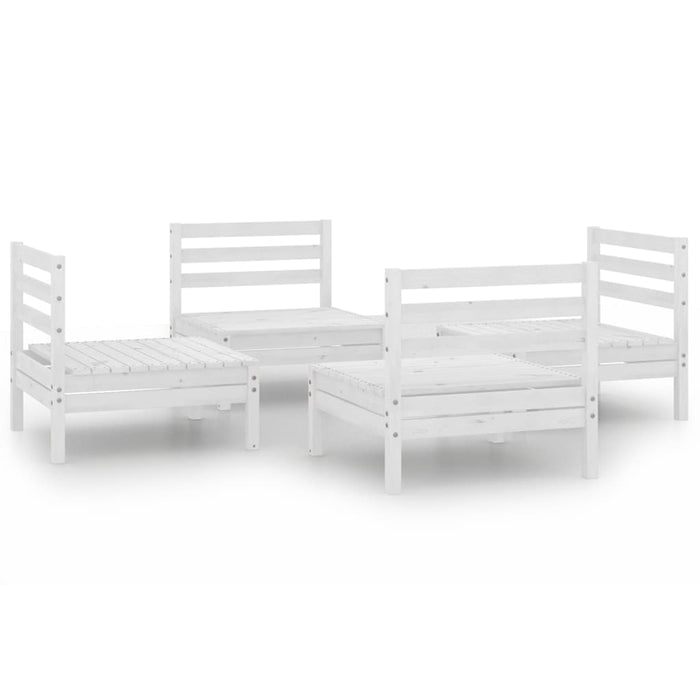 Set mobilier de grădină, 4 piese, alb, lemn masiv de pin - WALTI WALTI