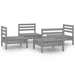 Set mobilier de grădină, 4 piese, gri, lemn masiv de pin - WALTI WALTI