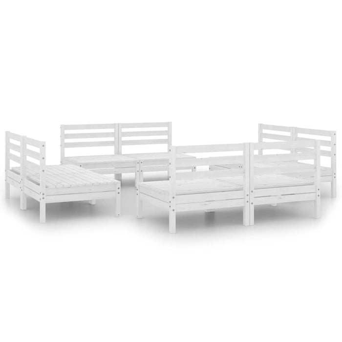 Set mobilier de grădină, 8 piese, alb, lemn masiv de pin WALTI