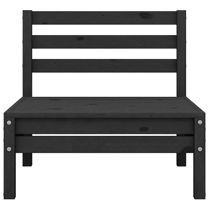 Set mobilier de grădină, 13 piese, negru, lemn masiv de pin WALTI