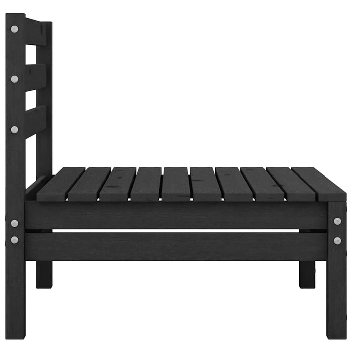 Set mobilier de grădină, 13 piese, negru, lemn masiv de pin WALTI