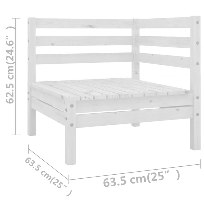 Set mobilier de grădină, 8 piese, alb, lemn masiv de pin - WALTI WALTI