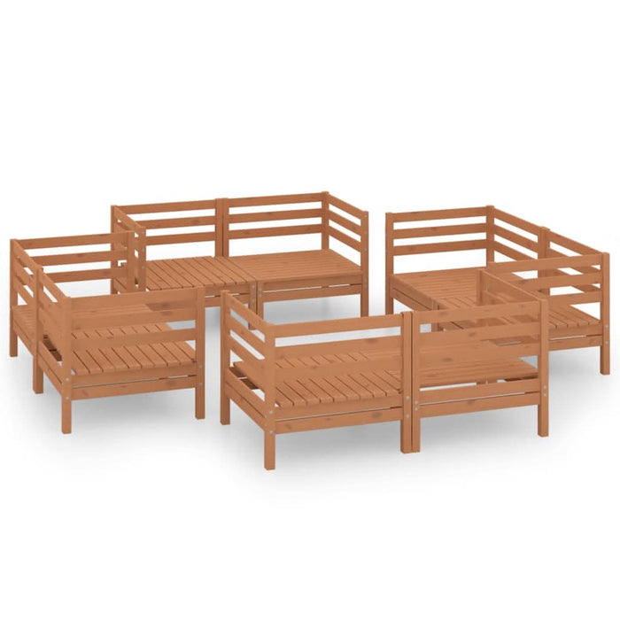 Set mobilier de grădină, 8 piese, maro miere, lemn masiv de pin - WALTI WALTI