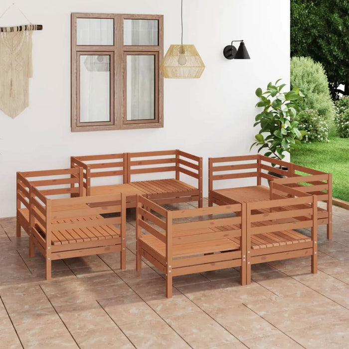 Set mobilier de grădină, 8 piese, maro miere, lemn masiv de pin - WALTI WALTI