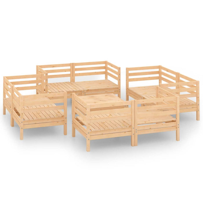 Set mobilier de grădină, 9 piese, lemn masiv de pin WALTI