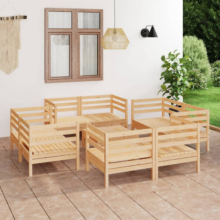 Set mobilier de grădină, 9 piese, lemn masiv de pin WALTI