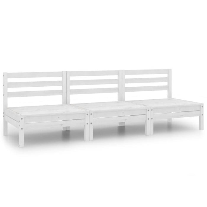 Set mobilier de grădină, 3 piese, alb, lemn masiv de pin - WALTI WALTI