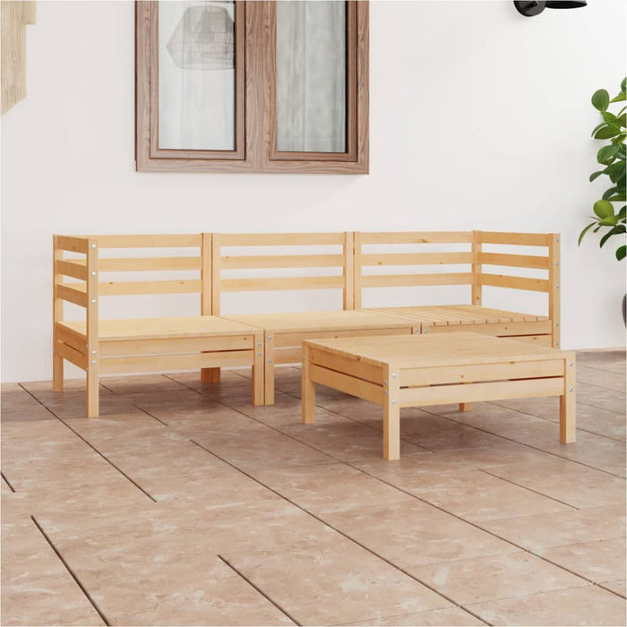 Set mobilier de grădină, 4 piese, lemn masiv de pin WALTI