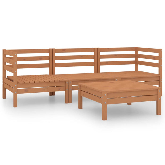 Set mobilier de grădină, 4 piese, maro miere, lemn masiv de pin WALTI