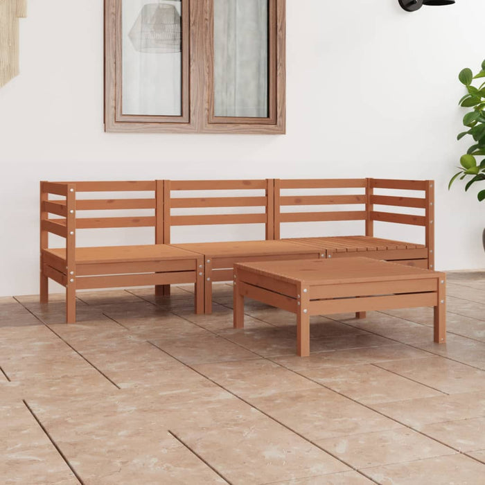 Set mobilier de grădină, 4 piese, maro miere, lemn masiv de pin WALTI
