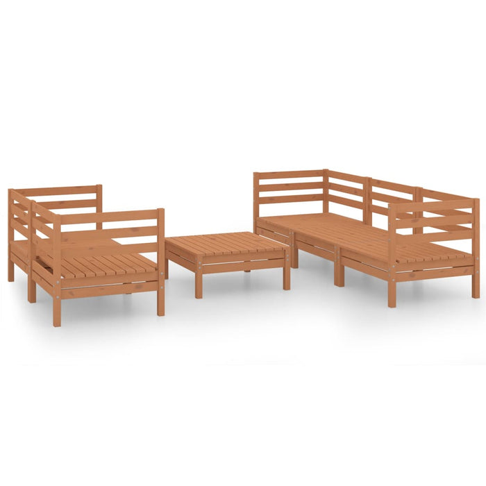 Set mobilier de grădină, 6 piese, maro miere, lemn masiv de pin WALTI