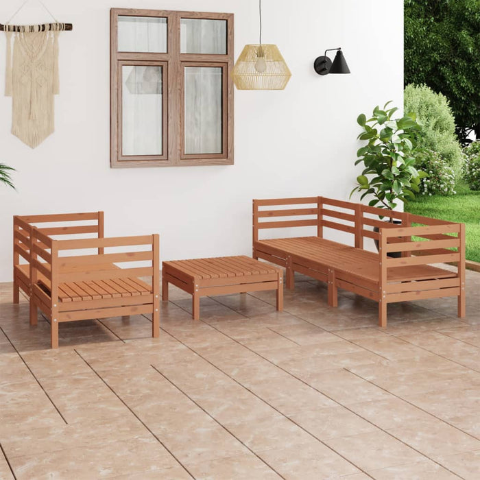 Set mobilier de grădină, 6 piese, maro miere, lemn masiv de pin WALTI