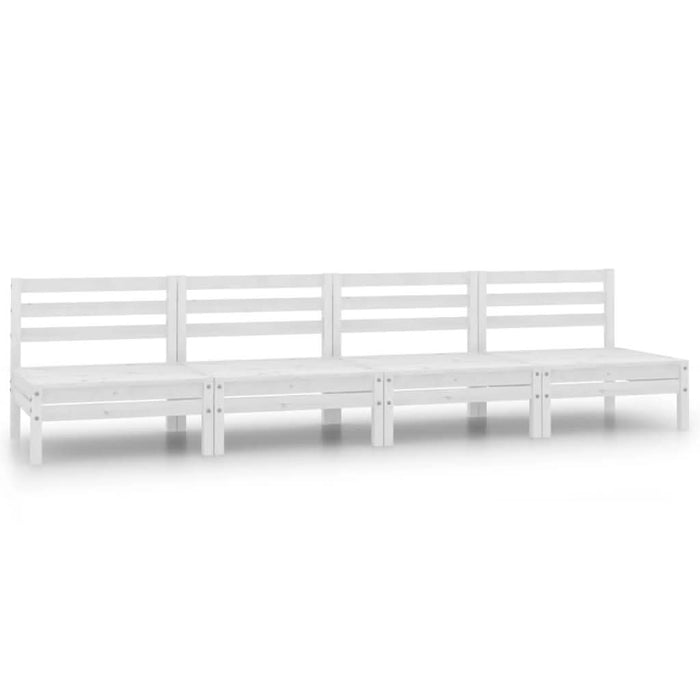 Set mobilier de grădină, 4 piese, alb, lemn masiv de pin - WALTI WALTI