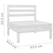Set mobilier de grădină, 4 piese, alb, lemn masiv de pin - WALTI WALTI