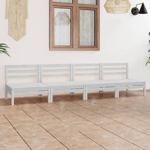 Set mobilier de grădină, 4 piese, alb, lemn masiv de pin - WALTI WALTI