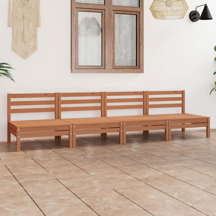 Set mobilier de grădină, 4 piese, maro miere, lemn masiv de pin - WALTI WALTI