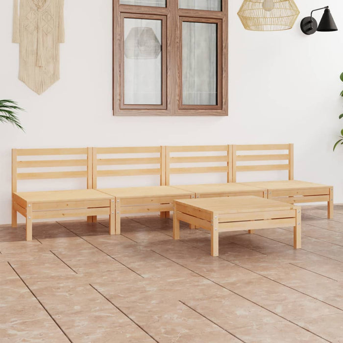 Set mobilier de grădină, 5 piese, lemn masiv de pin WALTI