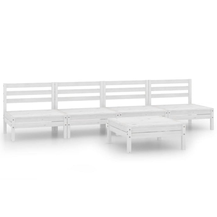 Set mobilier de grădină, 5 piese, alb, lemn masiv de pin - WALTI WALTI