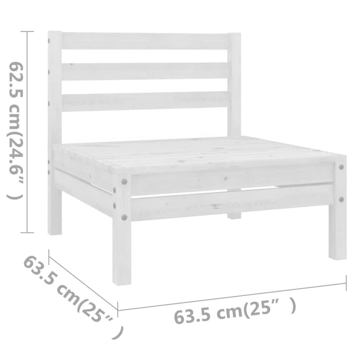 Set mobilier de grădină, 5 piese, alb, lemn masiv de pin - WALTI WALTI