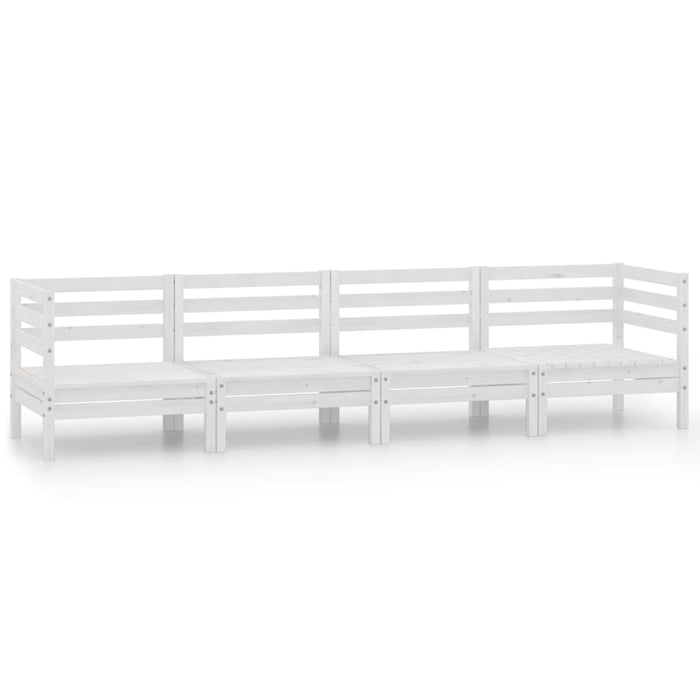 Set mobilier de grădină, 4 piese, alb, lemn masiv de pin - WALTI WALTI