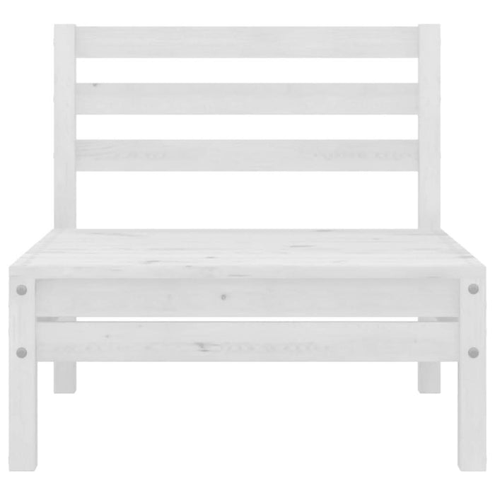 Set mobilier de grădină, 9 piese, alb, lemn masiv de pin - WALTI WALTI