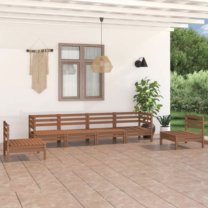 Set mobilier de grădină, 6 piese, maro miere, lemn masiv de pin - WALTI WALTI