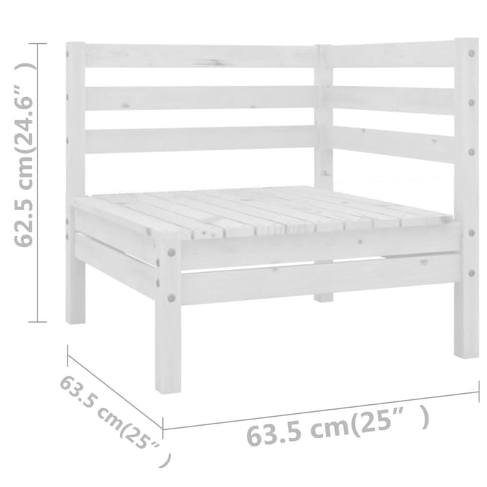 Set mobilier de grădină, 7 piese, alb, lemn masiv de pin - WALTI WALTI