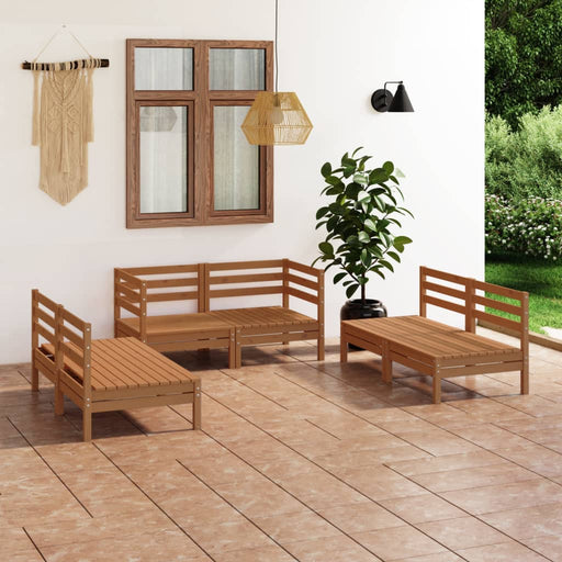 Set mobilier de grădină, 6 piese, maro miere, lemn masiv de pin - WALTI WALTI