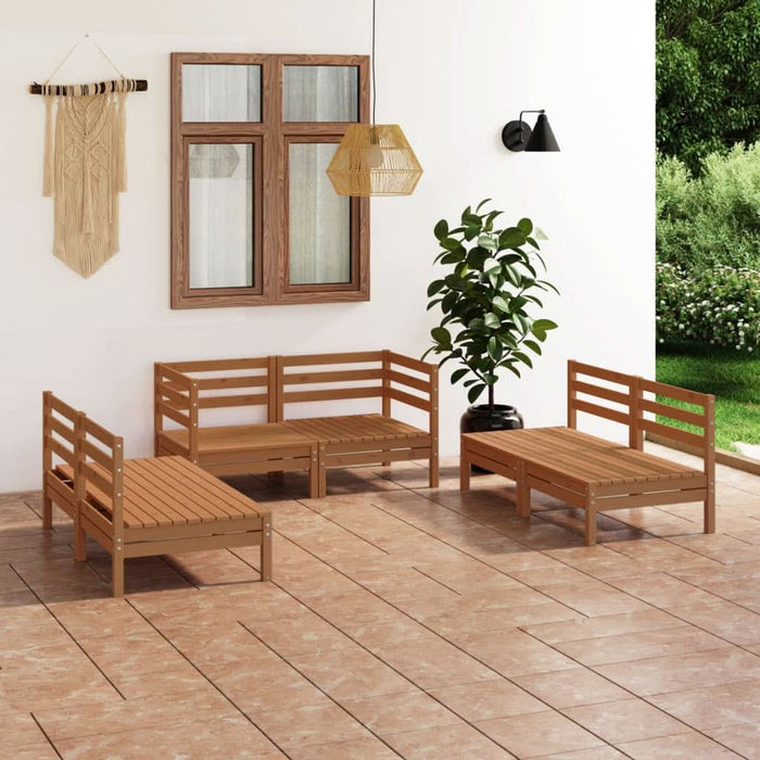 Set mobilier de grădină, 6 piese, maro miere, lemn masiv de pin - WALTI WALTI