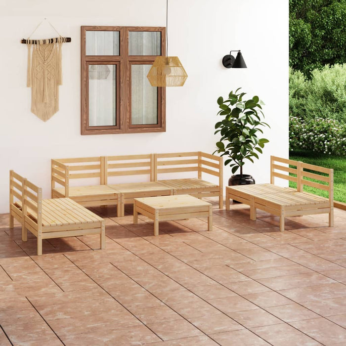 Set mobilier de grădină, 8 piese, lemn masiv de pin - WALTI WALTI