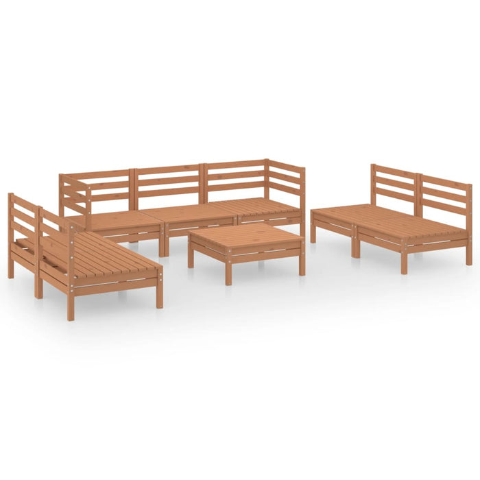 Set mobilier de grădină, 8 piese, maro miere, lemn masiv de pin WALTI