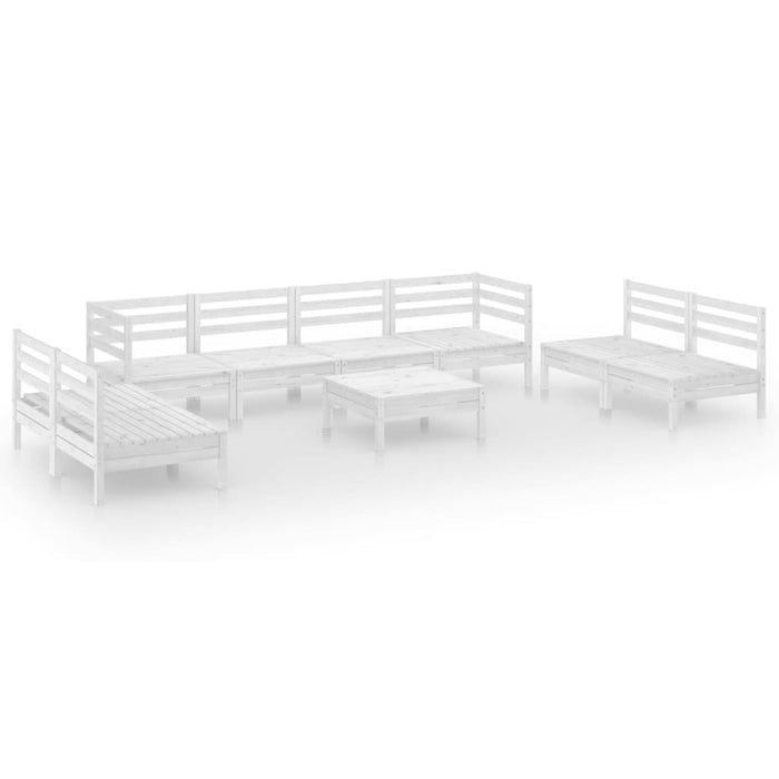 Set mobilier de grădină, 9 piese, alb, lemn masiv de pin - WALTI WALTI