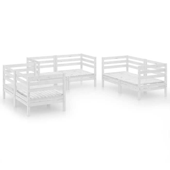Set mobilier de grădină, 6 piese, alb, lemn masiv de pin WALTI