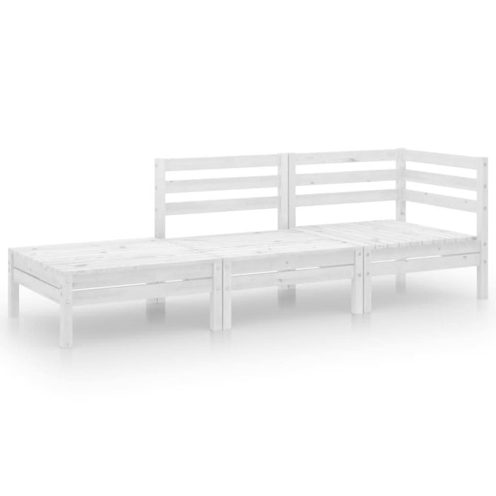 Set mobilier de grădină, 3 piese, alb, lemn masiv de pin - WALTI WALTI